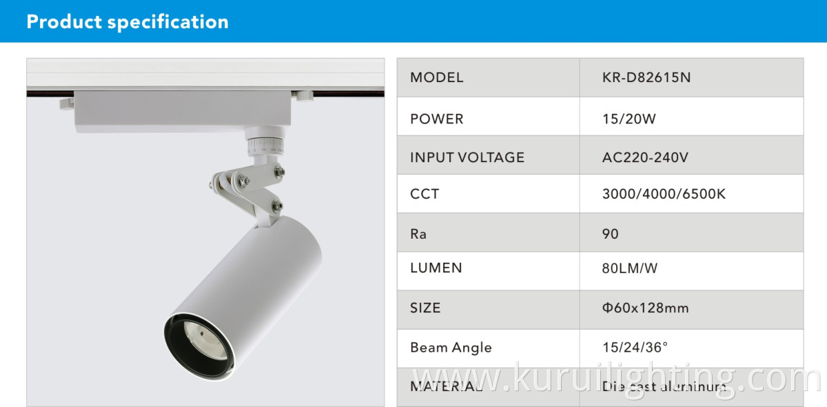 15W LED Museum Track Light